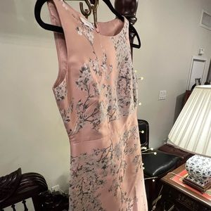 Hobbs pink silk dress w cherry blossoms